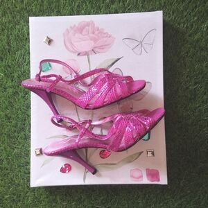 New! Nina 🌷Magenta Bright-Pink  Heeled-Shoes~ Size 7.5